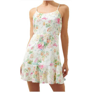 Sugarlips Eyelet White Floral Mini Dress Size XS 0-4